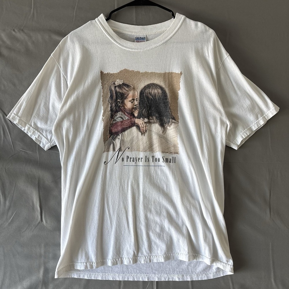 Vintage 90s No Prayer too Small Jesus T-Shirt Large Christian Rare Men's Large